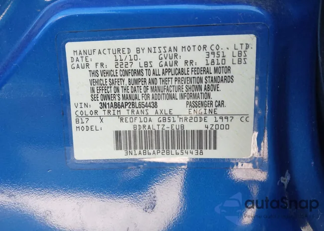 3N1AB6AP2BL654438: 43636509