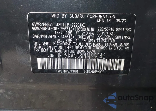 JF2SKANC8PH499042: 43636601
