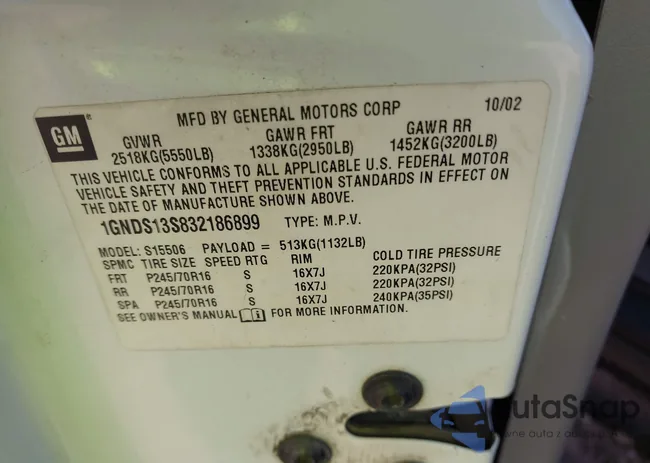 1GNDS13S832186899: 43635947