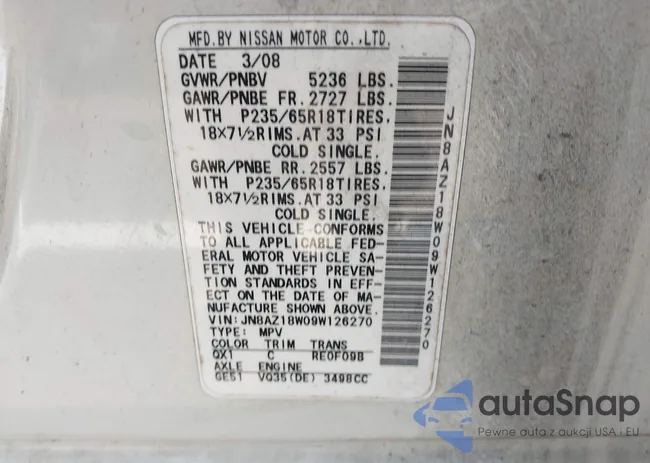 JN8AZ18W09W126270: 43635966