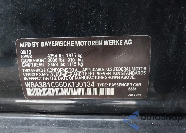 WBA3B1C56DK130134: 43636244