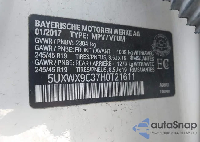 5UXWX9C37H0T21611: 43637667