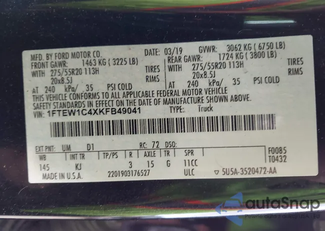 1FTEW1C4XKFB49041: 43637791