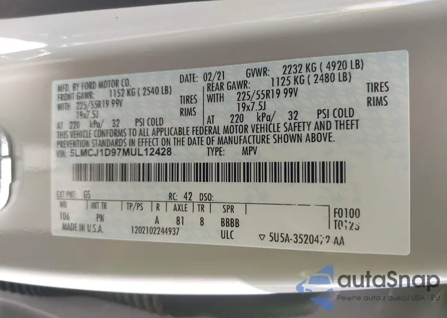 5LMCJ1D97MUL12428: 43636971