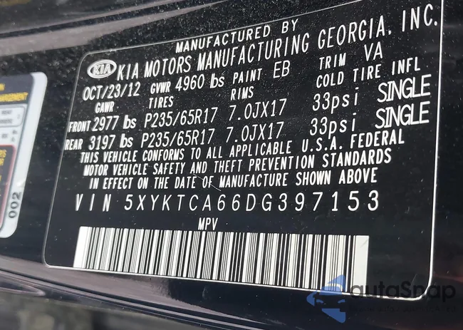 5XYKTCA66DG397153: 43636993