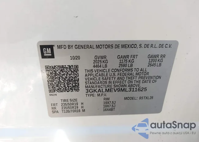 3GKALMEV9ML311625: 43637048