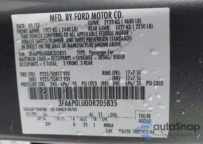 3FA6P0LU0DR205835: 43637100