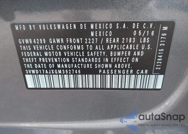 3VWD17AJXGM392746: 43637201