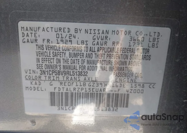 3N1CP5BV9RL513832: 43638425