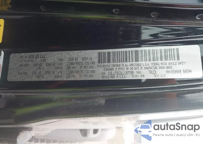 1C6JJTBG3LL197799: 43638465