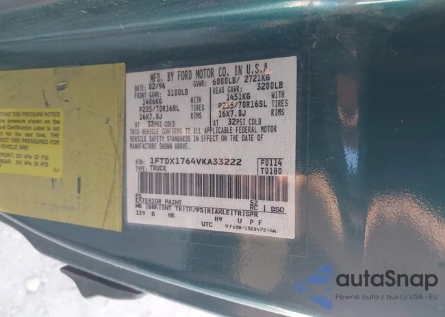 1FTDX1764VKA33222: 43638693