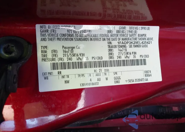 1FADP3K29EL425421: 43638856