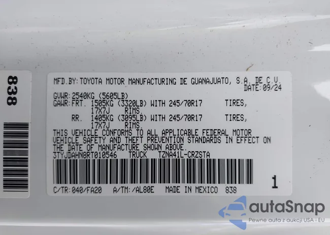 3TYJDAHN8RT010546: 43637861