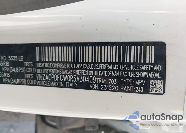 ZACPDFCW0R3A30409: 43637929