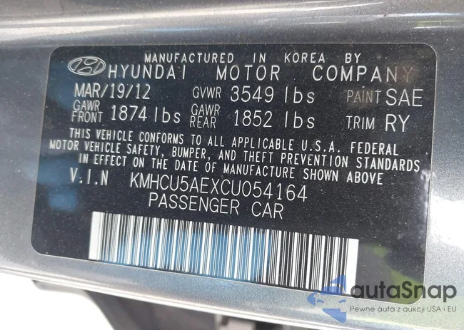 KMHCU5AEXCU054164: 43638117