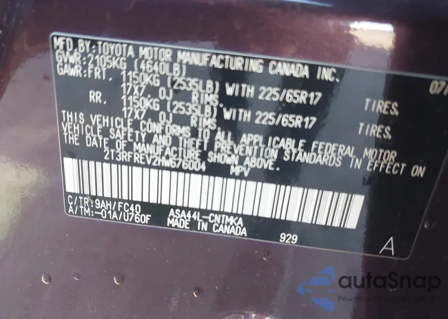 2T3RFREV2HW676004: 43638198