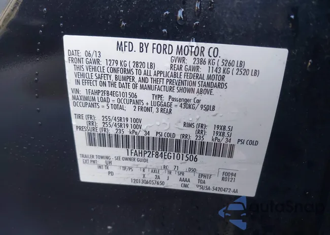 1FAHP2F84EG101506: 43639276