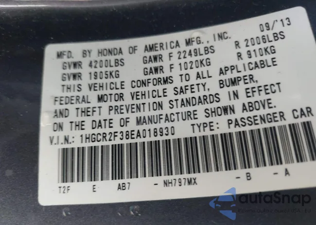 1HGCR2F38EA018930: 43639360