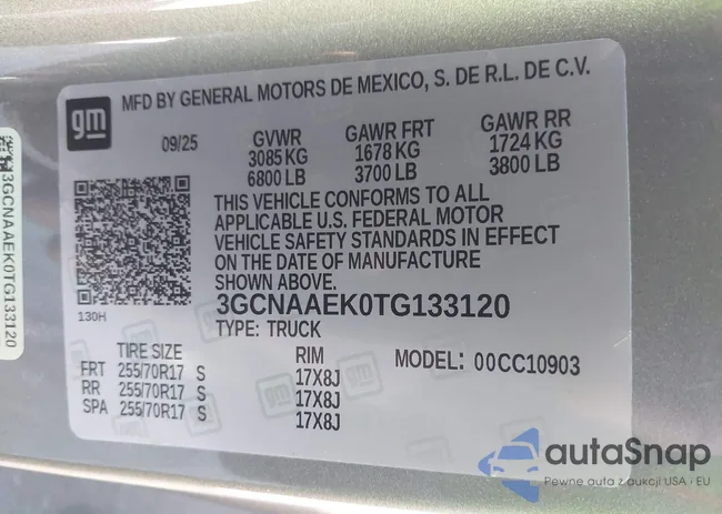 3GCNAAEK0TG133120: 43639418