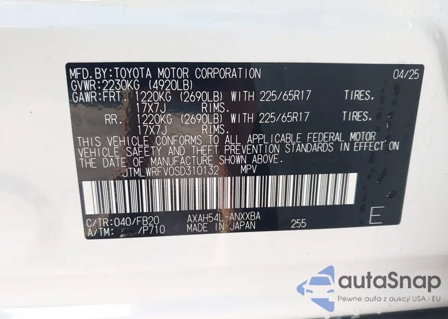 JTMLWRFV0SD310132: 43639643