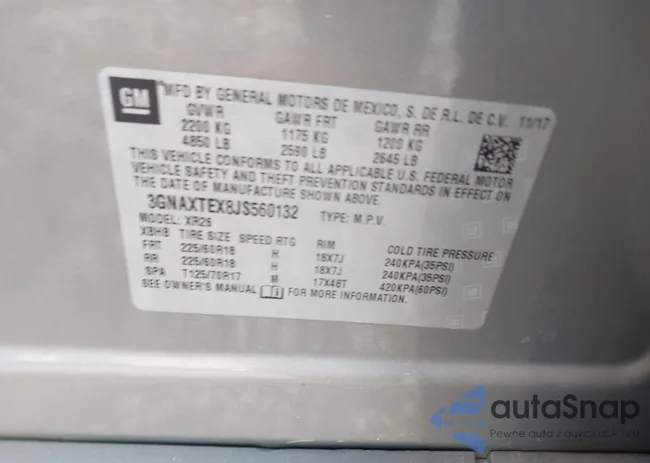 3GNAXTEX8JS560132: 43639752