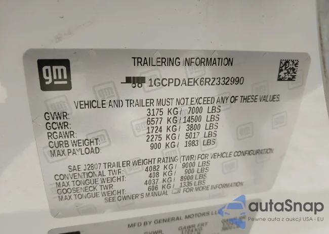 1GCPDAEK6RZ332990: 43638923