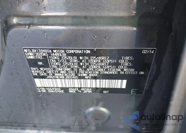 JTMZFREV8EJ002465: 43639247