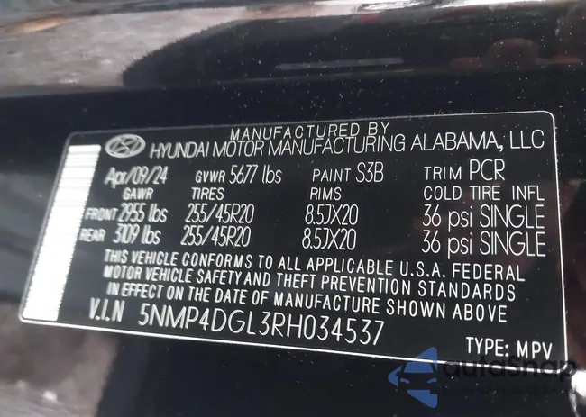 5NMP4DGL3RH034537: 43640275