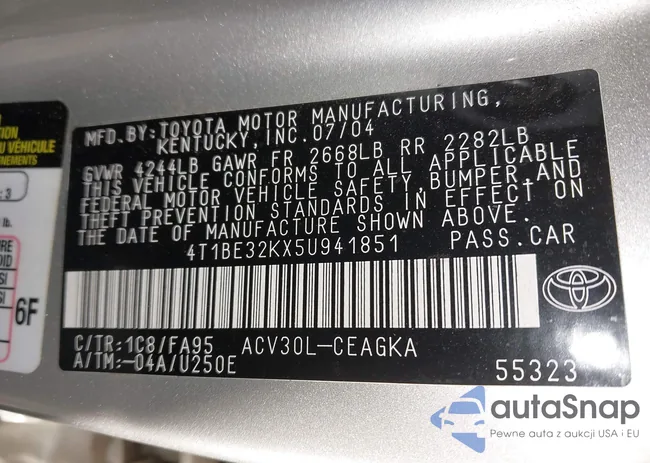 4T1BE32KX5U941851: 43640296