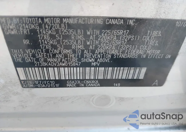 2T3BK4DV3AW015847: 43640392