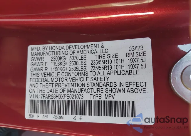7FARS6H9XPE021073: 43640562
