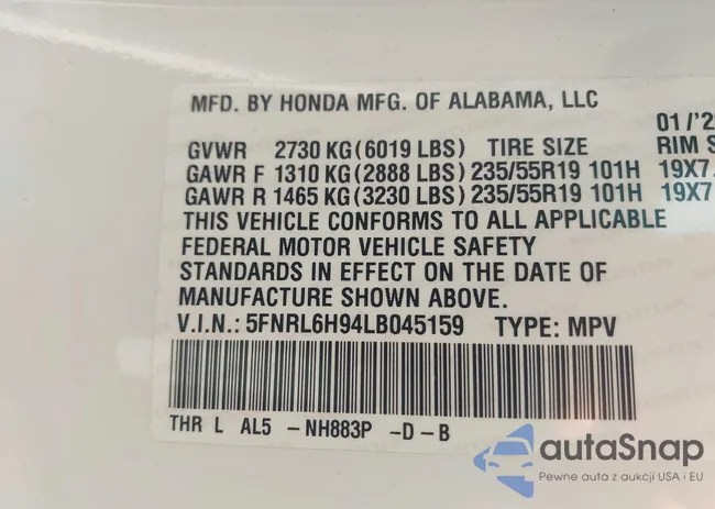 5FNRL6H94LB045159: 43640586
