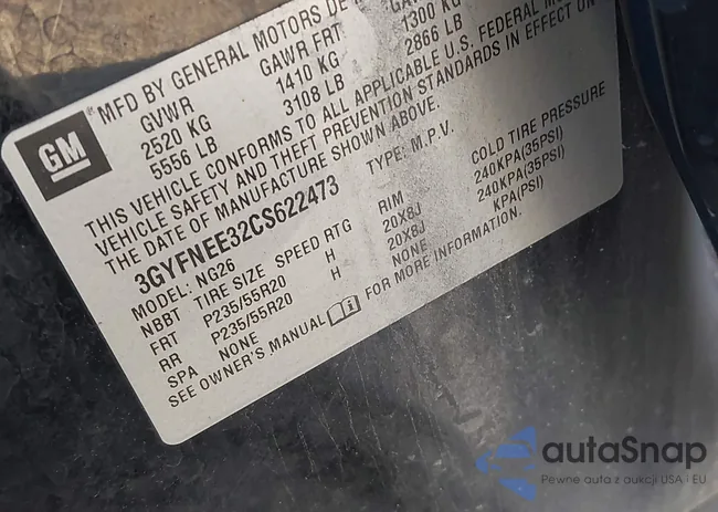 3GYFNEE32CS622473: 43640732