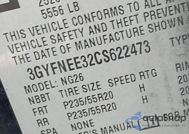 3GYFNEE32CS622473: 43640732