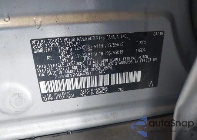 2T3N1RFV2KW044381: 43640770