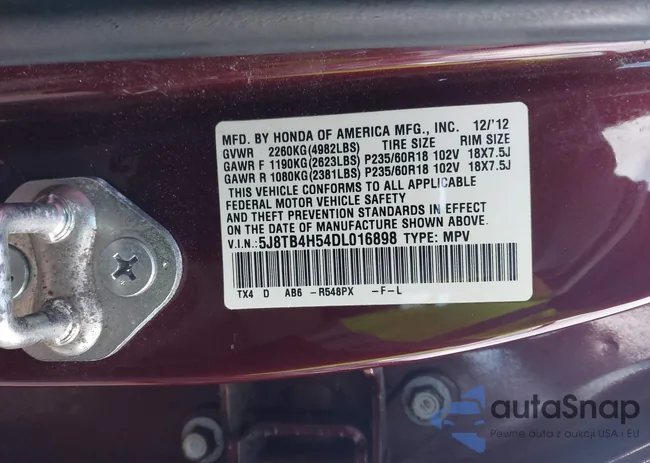 5J8TB4H54DL016898: 43640800