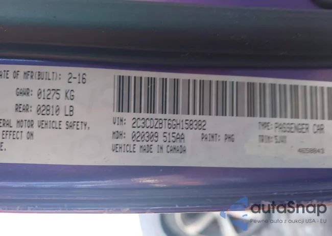 2C3CDZBT6GH158382: 43639943