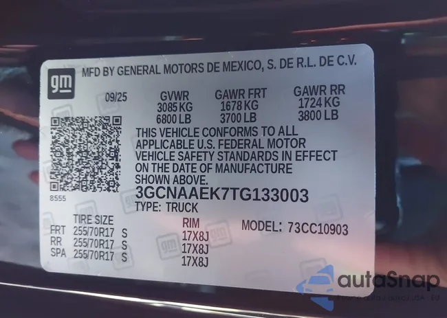 3GCNAAEK7TG133003: 43640020