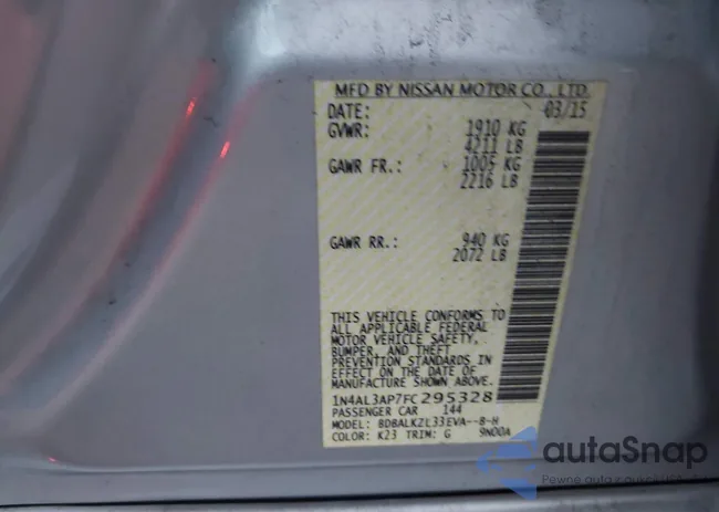 1N4AL3AP7FC295328: 43640027