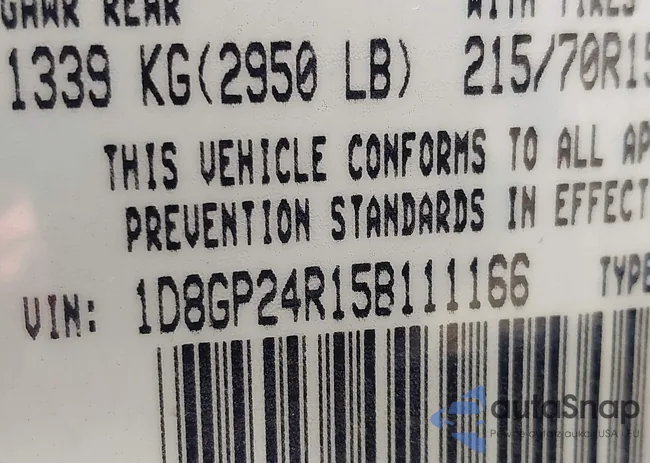 1D8GP24R15B111166: 43640236