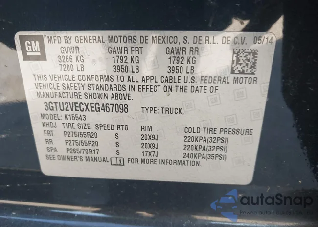 3GTU2VECXEG467098: 43641279