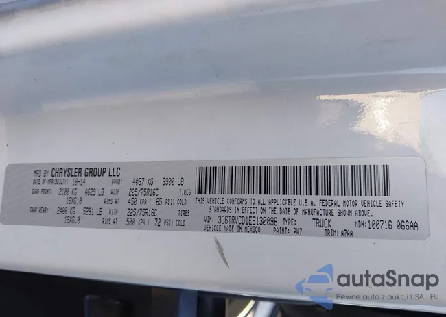 3C6TRVCD1EE130096: 43641379