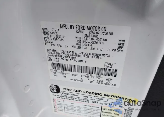 1FTFW1ET1EFC58615: 43641414