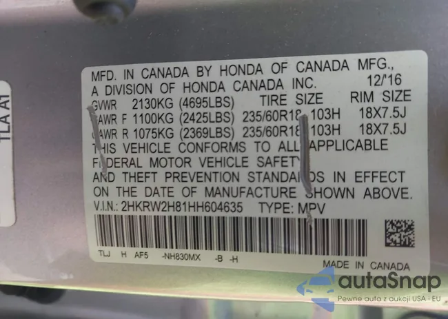 2HKRW2H81HH604635: 43641420