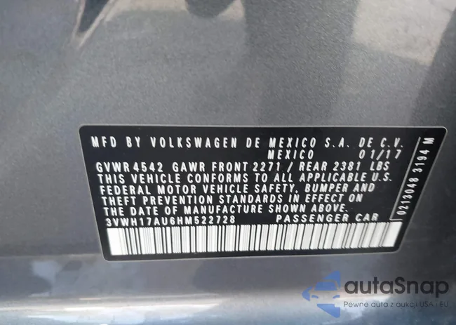 3VWH17AU6HM522728: 43641462