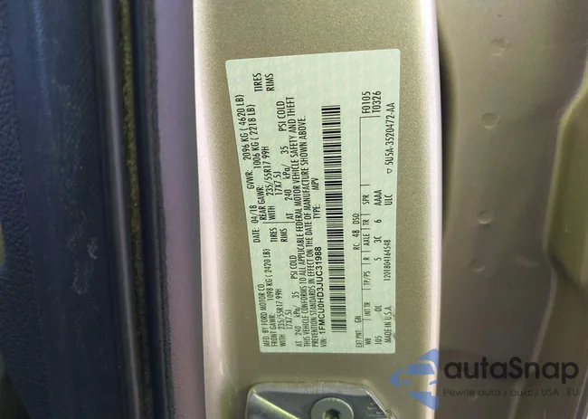 1FMCU0HD3JUC31988: 43641548