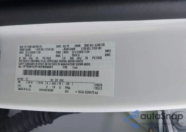 1FTEW1CP1KFB59001: 43641575