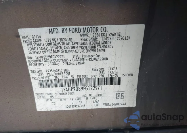 1FAHP2D89FG122971: 43641635