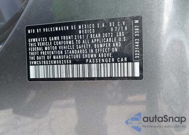 3VWC57BU2KM082558: 43641716