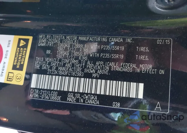 2T2ZK1BA9FC182983: 43641800